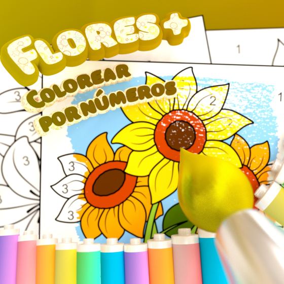 Colorear por números - Flores +