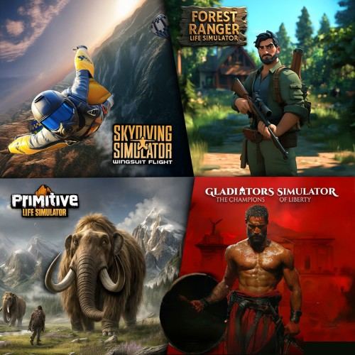 MEGA SIMULATOR BUNDLE - Forest Ranger Life Simulator / Primitive Life Simulator / Gladiators Simulator: The Champions of Liberty / Skydiving Simulator: Wingsuit Flight